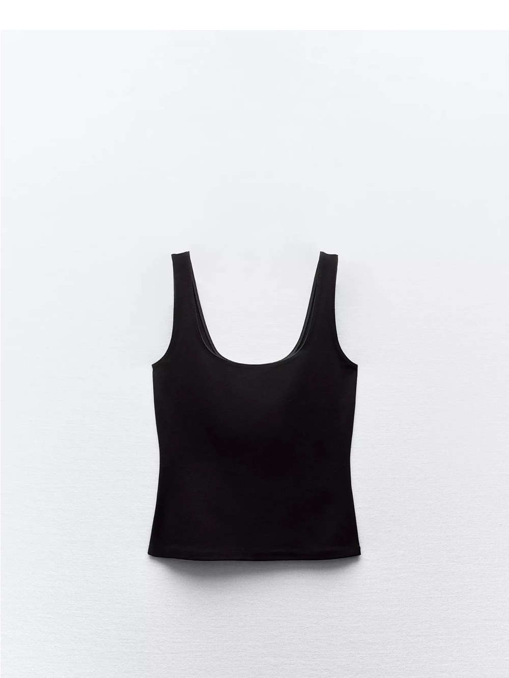 Zara Black Minimalist Tank Top Sleeveless Stretch Top Size M NWT